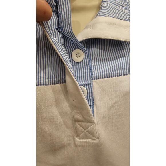 NWT crown ivy Harper 3X womens 1/4 button sweater chambray trim flip cuff warm - Picture 7 of 7